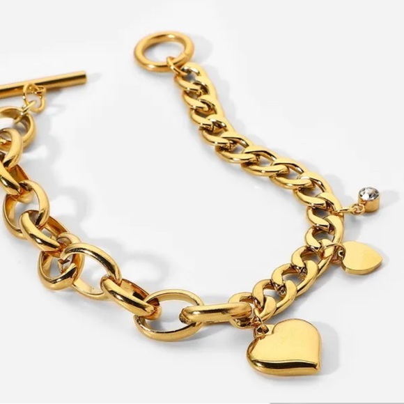 Cuban and Oval Chain Bracelet with Round Zirconium - Picture 4 of 5